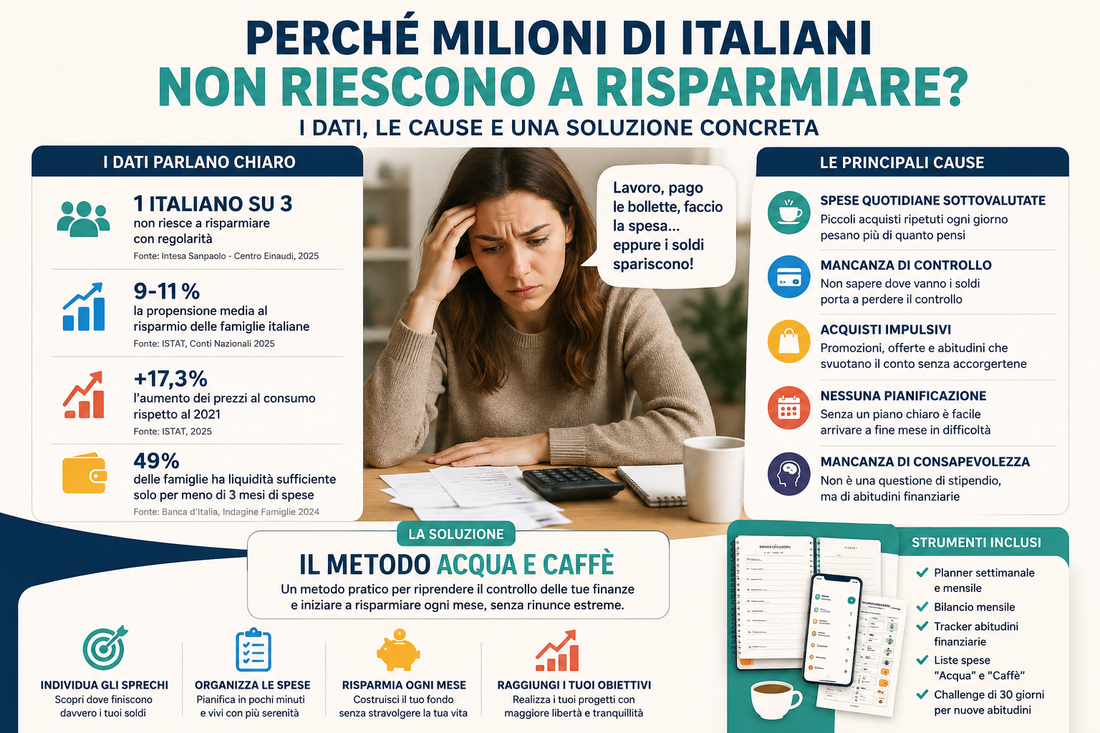 Perché milioni di italiani non riescono a risparmiare nel 2026: dati, cause e una soluzione concreta Tempo di lettura: 6 minuti